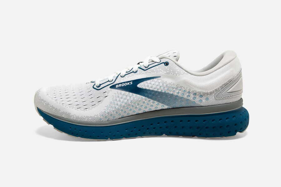 Brooks Glycerin 18 Road Running Shoes Mens White/Blue 941067-WUY